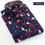2017 New Fashion Men Long Sleeve Shirts Brand Casual Printed Men's Clothes Spring Autumn Shirts for Men Male Slim Shirt MCL049