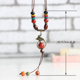 2017 New Peacock Necklace for Women Tassels Colorful Bead and Wood Boho bijoux Fashion jewelry Statement Necklace Maxi
