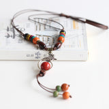 2017 New Peacock Necklace for Women Tassels Colorful Bead and Wood Boho bijoux Fashion jewelry Statement Necklace Maxi