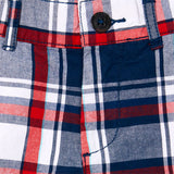 Boys Plaid Woven Shorts-MEN