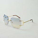 MINCL/Hot Oversized Rimless Sunglasses Women Clear Lens Eyewear