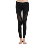 TALACCA Womens Active Mesh Yoga Capri Leggings w Pocket - High Waist Tight Workout Pants