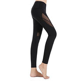 TALACCA Womens Active Mesh Yoga Capri Leggings w Pocket - High Waist Tight Workout Pants
