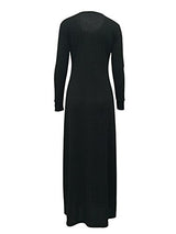 Womens Sexy High Front Split Long Sleeve Crewneck Clubwear Party Maxi Dress Tops