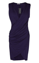 ANGVNS Women Sleeveless V Neck Bodycon Party Pencil Dresses
