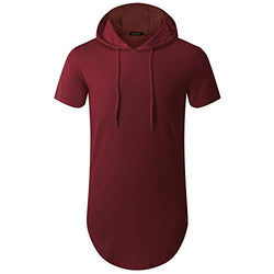 OLRIK Men's Hipster Hip Hop Hoodie Side Zipper Tshirt