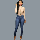 Sexy Women Elastic Butt Lift High waisted Casual Denim Ripped Holes Skinny Jeans - Free + Shipping