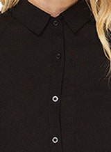 Azbro Fashion Women Stand Collar Cape Style Sheer Chiffon Shirt