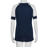 Lisingtool Women's Lace Short Sleeve T-Shirt Tee Blouse Casual Tops