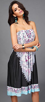 Shawhuaa Womens Sexy Vintage Strapless Summer Sun Dress Beachwear - Free + Shipping