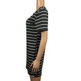 Women Dress,Haoricu Fall Vintage Autumn New Women Crew Neck Short Sleeve Striped Loose T-Shirt Dress Casual