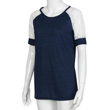 Lisingtool Women's Lace Short Sleeve T-Shirt Tee Blouse Casual Tops