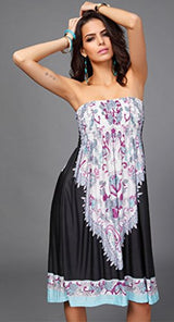 Shawhuaa Womens Sexy Vintage Strapless Summer Sun Dress Beachwear - Free + Shipping