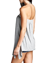 Handkerchief Asymmetrical Hem Flared Loose Fit Strapless Tunic Shirt Tube Top - Free + Shipping