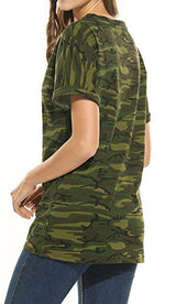 POGTMM Women Long Sleeve/Short Sleeve O-Neck Patchwork Casual Loose T-shirt Blouse Tops - Free + Shipping