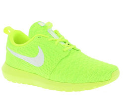 Nike Womens Wmns Roshe NM Flyknit Volt/White-Electric Green Fabric - Free + Shipping