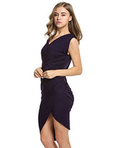 ANGVNS Women Sleeveless V Neck Bodycon Party Pencil Dresses