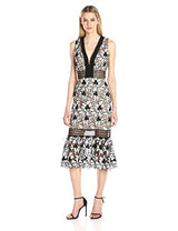 Nicole Miller Women's Nouveau Flowers V Neck Slvless Dress