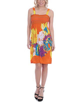 NY Deal Women's Smoked Tube Dress Cover Up, 17-Orange, X-Large - Free + Shipping