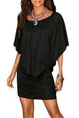 Sidefeel Women Off Shoulder Ruffles Bodycon Mini Dress
