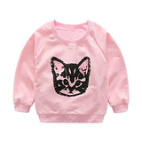 HANYI Baby Kids Set Cats Print Tracksuit +Pants Outfits Set