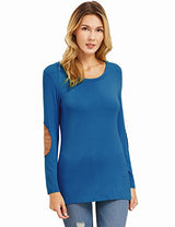 ROMWE Women's Loose Long Sleeve Elbow Patch T-Shirt - Free + Shipping