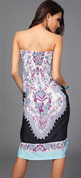 Shawhuaa Womens Sexy Vintage Strapless Summer Sun Dress Beachwear - Free + Shipping