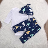 Unisex Toddler Infant Newborn Girl Boy Baby Bear Romper Pants 3pcs Outfits Set