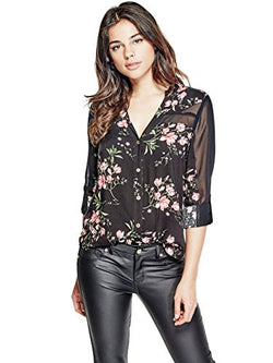 G by GUESS Women's Ginnie Chiffon Shirt - Free + Shipping