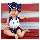 Infant Baby Girls Clothes Anchor Tops+Polka Dot Briefs Outfits Set Sunsuit 0-24M