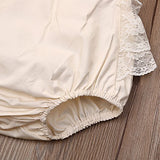 Baby Girls Lovely Ruffle Lace Collar Bodysuit with Headband