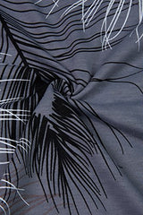 Lovaru Women's O Neck Feather Print Shirt Casual Cutout Sleeve Top Blouse