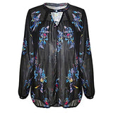 Obazidou Women Casual See Through Floral Print Long Sleeve Chiffon Shirt Blouse Tops - Free + Shipping