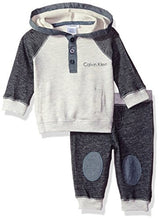 Calvin Klein Baby Boys' Color Block Hooded Pullover with Pants Set