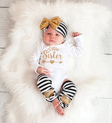 Newborn Baby Boy Girl Romper Tops + Headband+Leg Warmer 3PCS Outfits Set Clothes …