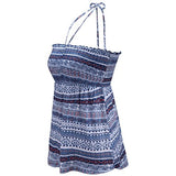 Kmool Women's Sexy Summer Cotton Blend Printing Lace-up Halterneck Tops - Free + Shipping