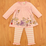 Ferenyi Baby Girls Clothes Suit Cartoon Girl Long-sleeved Dress With Pants Sets