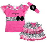 Baby Butterfly Headdress & Baby Girl's Rose Zebra Dress &T-shirt Size 3mos-6yrs