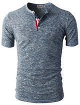 H2H Mens American Flag Henley Short Sleeve Cool tShirts With Button Trim