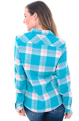 Del Rossa Women's Flannel Shirt, Button-Down Cotton Boyfriend Top
