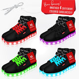 Light Up Shoes For Kids, Girls Boys Women & Men with 11 Led Lighting Patterns & 4 Pairs Of Colorful Laces - Free + Shipping