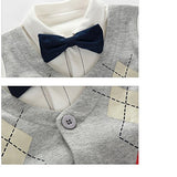 Fairy Baby Newborn Boy's Gentleman Romper Outfit with Bow Tie