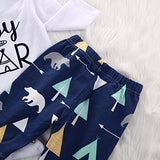 Unisex Toddler Infant Newborn Girl Boy Baby Bear Romper Pants 3pcs Outfits Set
