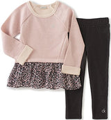 Calvin Klein Baby Girls' French Terry/georgette Tunic With Leggings Set