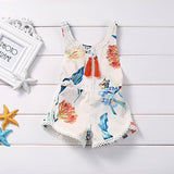 Newborn Baby Girls Ethnic Style Sleeveless Tassels Backless Floral Romper
