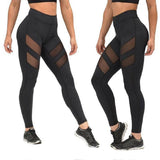 Lookatool Women High Waist Skinny Leggings of Patchwork Mesh Push Up Yoga Pants