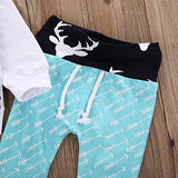 Toddler Infant Baby Boys Deer Long Sleeve Hoodie Tops Sweatsuit Pants Outfit Set