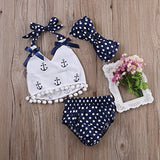 Infant Baby Girls Clothes Anchor Tops+Polka Dot Briefs Outfits Set Sunsuit 0-24M