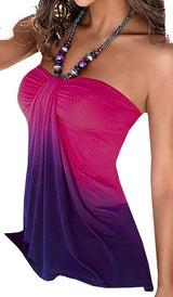 Baifern Women's Halter Off-shoulder Backless Gradient Blouses