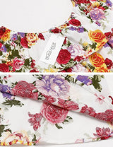 Meaneor Womens Summer Casual Floral Off Shoulder Ruffled A Line Swing Dress